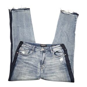 Judy Blue Size 15/32 Plus Women's Two-Tone Side-Stripe Straight Leg Jeans NWOT